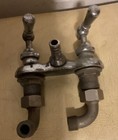 Vintage Chrome Bathroom Vanity Sink Faucet Knobs  Fixture  Hot   Cold