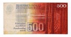     Finland 500 Markkaa 1986 Preeuro Banknote N 7021197933 P-120 Paper Money