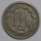 1865 Three Cent Nickel Piece  Vf   3cn