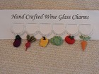  garden Vegetables   Set Of 6  Hand Crafted Wine Glass Drink Markers