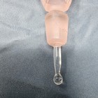 Vintage Art Deco Czech Glass Perfume Bottle Pink Frosted Floral Stopper Only Euc