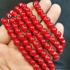 8 Mm Venetian Style White Heart Beads Long Strand