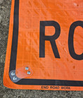 Eastern Vinyl Roll-up Street Safety Sign  end Road Work  24  X 47 