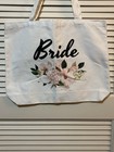  tote Bag Wedding Bride White Floral Lightweight