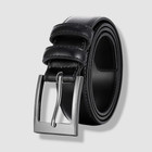Mio Marino Men s Black Classy Prong-buckle Leather Belt - Size 30