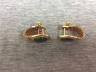 Vintage Goldtone Jade Mesh Wraparound Cufflinks