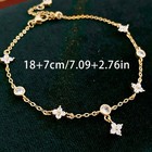 Sterling 92 5 Silver Clover Design Anklet For Women Dainty 