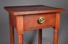 Nice  C 1830 Country Sheraton Primitive Red Wash One Drawer Work Stand