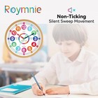 Learning Clock For Kids Telling Time Easily Teaching 8 Inch  Wood Color