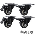 2 Inch Heavy Duty Caster Wheels Set Of 4 Locking Pu Casters With Brake No Noise 