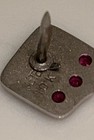 Pacific Power Railroad Pinback Lapel Pin  White Gold  Pink Rubies  