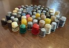 Lot Of 70 Antique   Vintage Thimbles W  Antique Atlas Jar