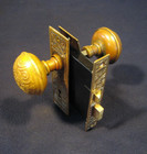 Nice Antique Victorian Decorative Eastlake Mortise Door Lock Set Corbin Ceylon