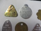 Vintage 1950 s Lot Dog Tag License Tax Registration Kinsley  Kansas Tokens