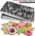 Mini Cookie Cutters Set With Box   30pcs Small Stainless Steel Flower Square Hea