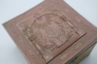Rare 1880s Masonic Gutta Percha Collar Box All Seeing Eye Freemason Antique