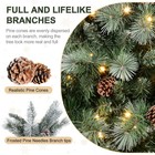 8 Ft Prelit Artificial Snow Tips Christmas Tree With 550 Lights 102 Pinecones