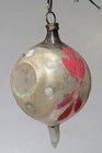 Antique Vintage Blown Glass Outdent Pictured Drop Christmas Ornament Germany
