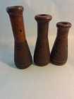 3 Vintage Wooden Textile Mill Spindle Spool Bobbin Textile Beehive Industrial