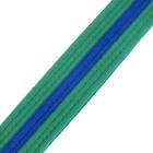 New Taekwondo Karate Martial Arts 1 5  Wide Double Wrap Stripe Belts Green blue