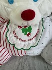 Fisher Price Puffalump Nylon Mouse Baby s First Christmas Rattle Vintage 1990s