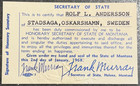 Frank Murray Signed Card Photo Lot Montana Secretary Of State Autograph 1968 Mt