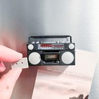 Retro Mini Tape Player Fridge Magnet Black     3d Vintage Cassette With Mini Tape