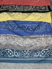 Lot 6 Paisley Bandannas Mixed Colors Cotton Poly Head Scarf