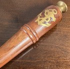 Magnifying Glass Nautical Brass Inlay Wood Handle  10 Inch Vintage Collectible