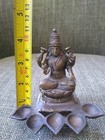 Vintage Brass Hindu Goddess Lakshmi Statue  India Religious Altar Art