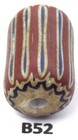 Long Old Antique Venetian Chevron Trade Bead African Worn B52 Bg 54