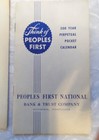 2 Perpetual Pocket Calendars Pittsburgh Fidelity Trust   People s First In Pa