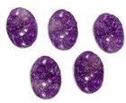 12 Vintage Hong Kong Amethyst Purple Resin Floral 18x13mm  Cabochon Cameos 279pt