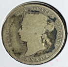 1872-h Canada 25 Cents Quarter Sterling Silver Coin  925 - Queen Victoria  354 