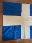 Beautiful Very Old   Vintage Greek Greece Cross Flag 87 Cm X 102 Cm 1960s