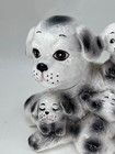 1970 Ceramic Dalmatian Dog Mom With Puppies Money Coin Bank Figurine  7 X 3 