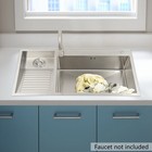 39 4 18 9in Steel Kitchen Sink With Faucet  Laundry Utility Sink With Washboard