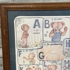 Vtg 1986 Chambers Abc s Teddy Bear Alphabet Nursery Wall Art Decor Framed