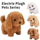 Electronic Robot Dog Walking Barking Tail Wagging Puppy Dog Plush Toy Kids Gifts