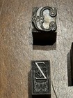 12 Vintage Letterpress Printing Blocks Mixed Ornate Alphabet Letters Wood Metal