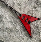 Arrow Flying V 4-strings Bass Guitar Red Jack 24 Frets Ss Pickups Fast Delivery
