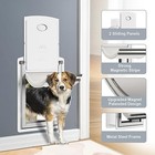 Steel Dog Door For Wall  Energy Efficient Pet Door  Telescoping Medium White