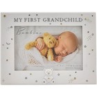 First Grandchild Photo Frame White Starry Teddy Resin Picture Gift 4 X 6