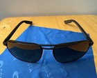 Costa Wader Aviator Sunglasses Metal Black Frame Brown Polarized Lenses 06s4003