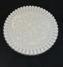 Vintage Fenton Milk Glass Spanish Lace Cake Stand Mediterranean Pattern