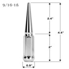  9 16-18 Wheel Spike Lug Nuts  32x Chrome 9 16-18 32pcs Spike Lug Nuts Silver