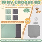 6 Pcs Muslin Hooded Baby Bath Towels Sets - 2 Pack 100  Cotton Baby Towel   4