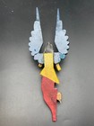 Vintage Mexican Wood Angel Holding Mandolin guitar -ethnic Hand-crafted Folk Art