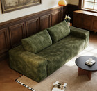 63  Corduroy Loveseat Sofa Deep Seat Cloud Couch No Assembly 2-seater Green