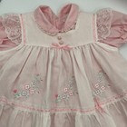 Baby Togs Dress Pink Floral Embroidered Lace Vtg Baby 6-9m Coquette Girl Party